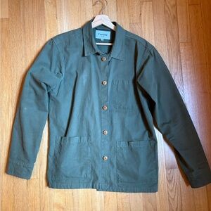 Corridor AW19 Duck Dye Overshirt Chore Jacket in Olive